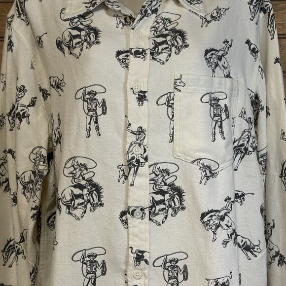 BDG Urban Outfitters Men’s Western Flannel Shirt Size M Cowboy NWT - Picture 3 of 14